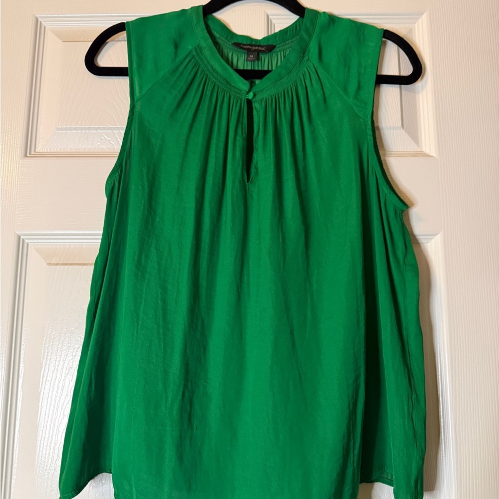 Banana Republic Vibrant Green Sleeveless Blouse